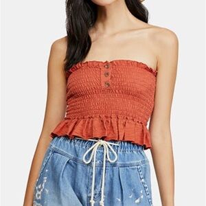 New with tags We the Free Noble Abode Strapless Blouse